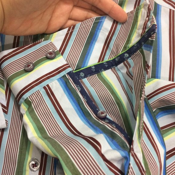 Tommy Bahama Mens Shirt Bravo Sunset Surf Stripes - Picture 12 of 16